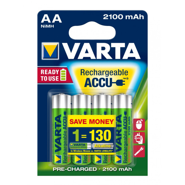 Аккумулятор VARTA RECHARGEABLE ACCU AA 2100mAh BLI 4 NI-MH (READY 2 USE)